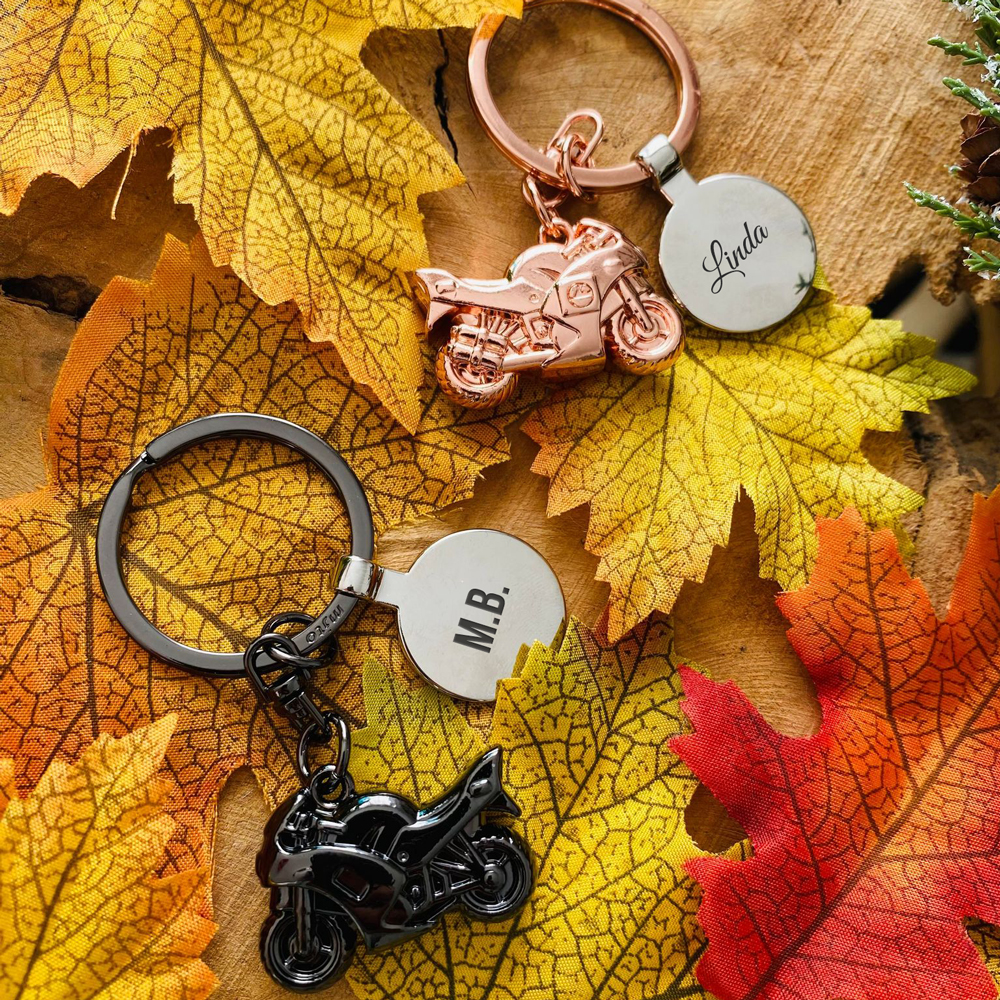 DAYAWAN Personalisierter Schlüsselanhänger - Doppelseitig Bestickt Für Auto, Motorrad & Gepäck