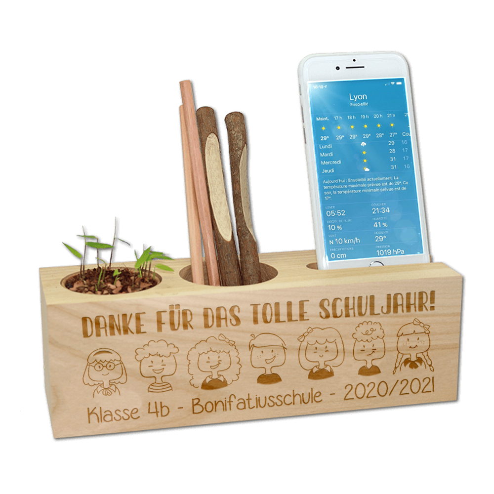 Gravierter Schreibtisch-Organizer für LehrerIn Gravierter Schreibtisch-Organizer für LehrerIn