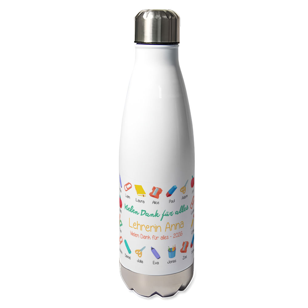 Personalisierte Thermosflasche zum Abschied Unsere Klasse