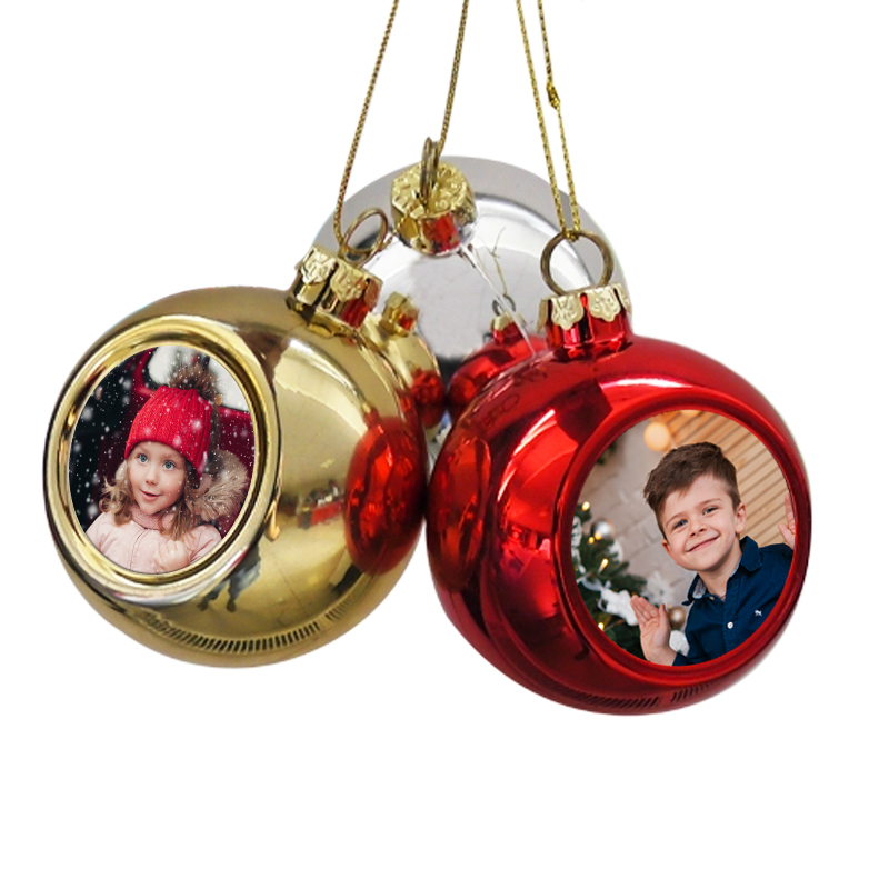 Personalisierbare Weihnachtskugel gold mit Foto