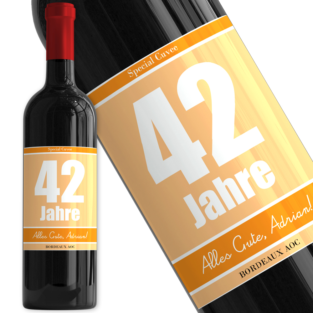Personalisierte Weinflasche zum Geburtstag Personalisierter Wein