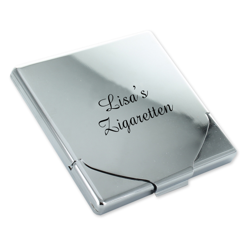 Personalisiertes Zigarettenetui Aus Chrom - Für 20 Zigaretten Mit Gravur