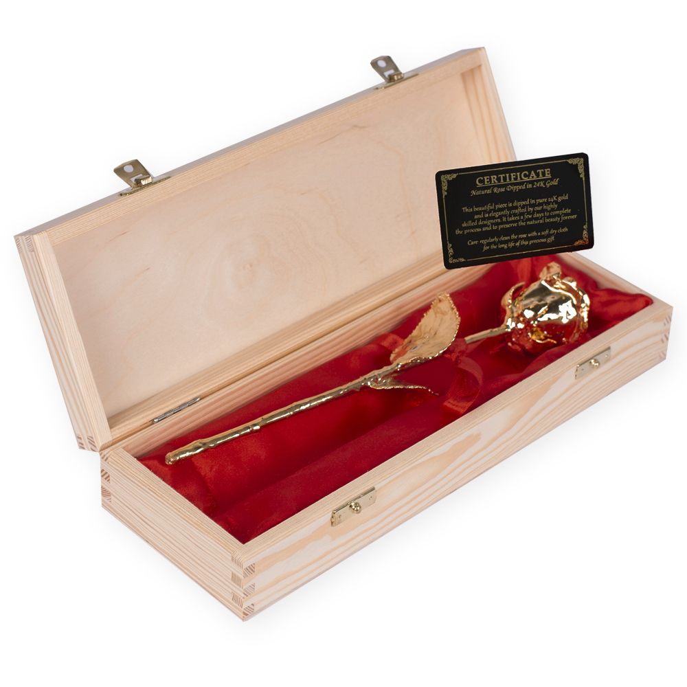 Goldene Gold Rose 24K Gold vergoldet Valentinstag Hochzeit Geschenk mit Box