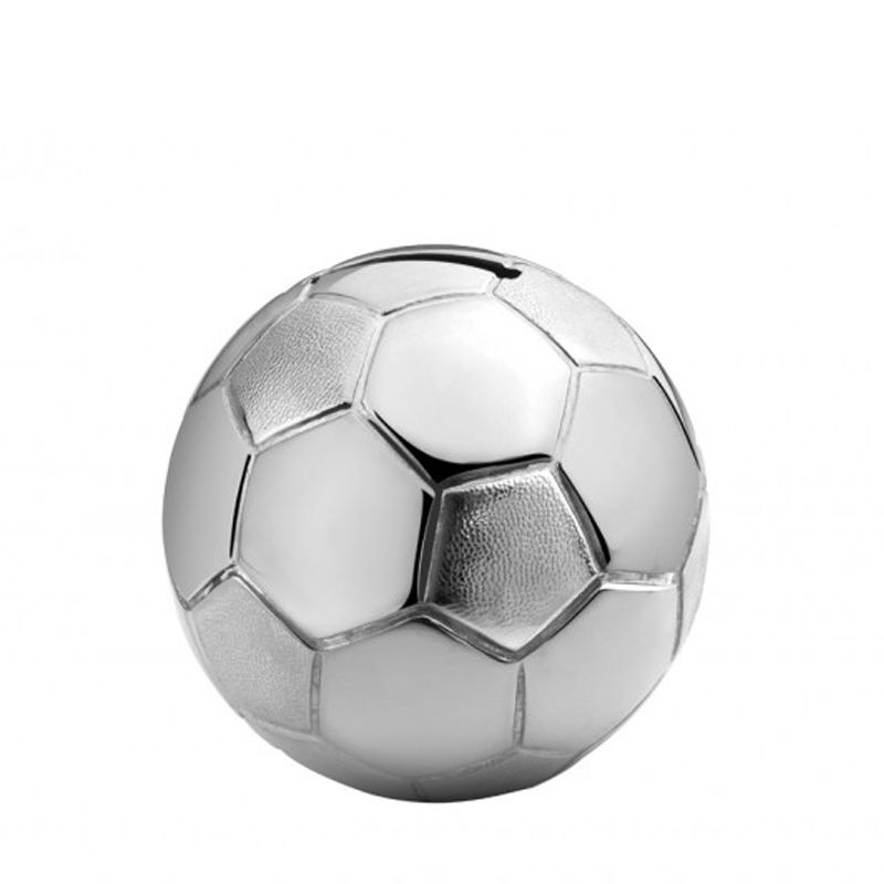 Spardose Sparschwein Ball Silber Gravur WM EM Geburt Fussball Sport Taufe Neu 
