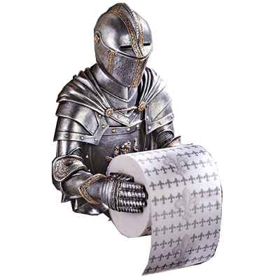 Toilettenpapier Spender als Mittelalterliche Ritterfigur 