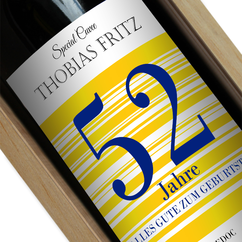 Weinflasche Geburtstag mit Name Personalisierter Wein