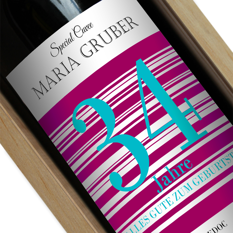 Weinflasche Geburtstag mit Name Personalisierter Wein