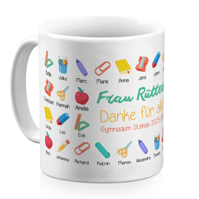 Personalisierte Tasse zum Abschied Unsere Klasse
